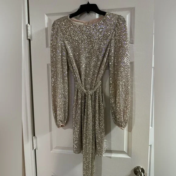 NEW Jenny Yoo New Year’s Eve Angie Dress in Silver Nude New Year’s Eve Dress - Picture 3 of 11
